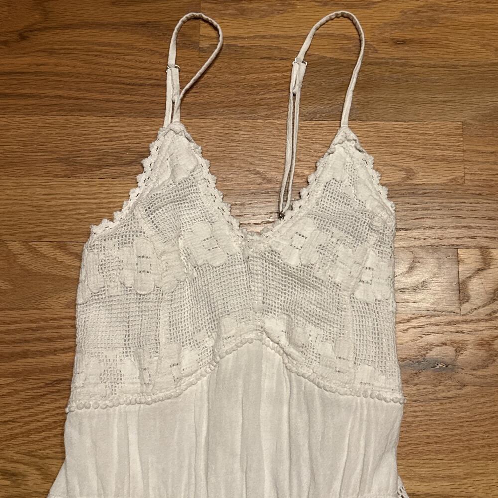 Scully Women's Cantina Spaghetti Strap Short Dress White Lace Boho Western SMALL - Picture 4 of 12